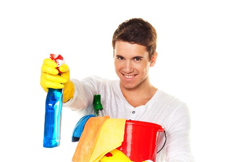 Local office cleaning team working in a mixed-use Tooting business property